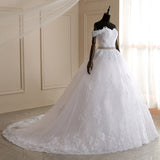 Train Ball Gown Belted Wedding Dresses 2023 Bridal Dress Off Shoulder Vestidos De Novia Robe De Mariee