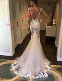 Sleeves Lace Mermaid Wedding Dress Scoop Gelinlik Vestido De Noiva Court Train White Long Bride Dresses trouwjurk
