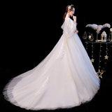 Dress 2023 The Elelgnat Court Train Batwing Sleeve Wedding Dresses Plus Size Lace Wedding Gowns