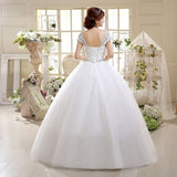Cheap Cap Sleeve Korean Style Short Lace Fashion Simple Bridal Gowns Crystal Wedding Dresses 2023 Vestido Casamento