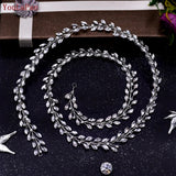 HP394 Elegant Long Bridal Hair Vine Women Bun Decoration Headband Handmade Headdress Wedding Hair Accessories Headpiece