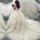Luxury New Off Shoulder Lace Ball Gown Wedding Dress 2023 vestido de noiva robe de mariee vestidos de festa Bride Dress