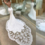 Sexy Backless Mermaid Wedding Dresses Sweetheart See Through Lace Bridal Gown Cathedral Bridal Dress suknia ślubna