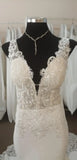 Boho Wedding Dresses V-Neck Appliques Lace Keyhole Back Mermaid Wedding Gown Custom Made Bride Dresses Real Photos