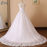 NICEB Elegant Ball Gown Wedding Dresses Beading Sleeveless Vestido De Noiva Lace Applique Exquisite Bridal Bow Custom