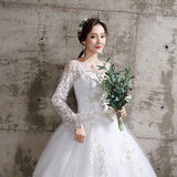 Dress 2023 New Birde Long Sleeve Ball Gown Luxury Lace Wedding Dresses Vestido De Noiva Robe De Mariee Plus Size