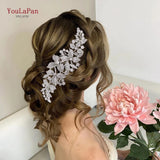 Alloy Rhinestone Headband Wedding Head Piece Flower Bridal Hair Accessories Hair Comb Silver Hair Clips Headwear HP301