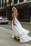 Boho Wedding Dresses V-Neck Appliques Lace A-Line Tulle Wedding Gown Beach Simple Bridal Dress bestidos de novia 2023