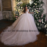 Luxury Bohemian Princess Wedding Dresses Shiny Women's Sexy Sweetheart A-Line Tulle Bridal Gowns Robe De Mariée Vestidos
