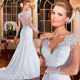 NICEB Mermaid Wedding Dress Pearls Beaded Lace Bridal Gowns For Bride Brazil Appliques Vestido De Novia Custom Made