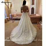 Cape Sleeves Lace Wedding Dress vestidos para eventos especiales A Line Bridal Gowns Vestidos De Novia