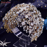 HP240 Shiny Crystal Wedding Headpieces Bridal Floral Hair Accessories Alloy Flower Bridal Headbands Rhinestone Crowns