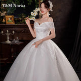Fashion Classic Lace Applique Plus Size Wedding Dress Embroidery Plears 2023 New Style Sweet Bride Gown Vestidos De Noiva
