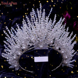 HP193P-C Trendy Bridal Hair Hoop Colorful Rhinestone Wedding Crown Handmade Bride Tiara Hair Accessories Woman Headband