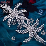 HP443 Bridal Headpiece Flower Bride Crown Wedding Hair Accessories Crystal Bridal Headdress for Pageant Party Headwear