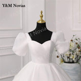 Novias Chiffon white Wedding Dress 2023 New Short Sleeve Sexy Sweetheart Bride Dress Princess Bride Ball Gowns costom color