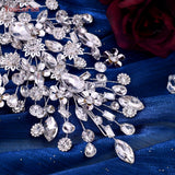 HP456 Trendy Bridal Headband Wedding Hair Accessories Alloy Flower Forehead Wedding Crown for Pageant Brides Headdress