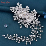 HP511 Alloy Flower Wedding Headband Bridal Hair Accessories Rhinestone Woman Headpiece with Comb Bride Headwear Jewelry