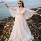 Size Beach Wedding Dress Boho Bat Wings Bridal Dresses For Women 2023 Vestido De Novia Wedding Party Gown For Bride Elegant