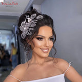 HP445 Luxury Bridal Headpiece Set Crystal Flower Wedding Headband Women Hair Ornament Jewelry Pearls Bride Headdress