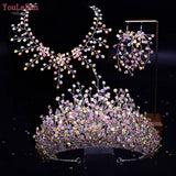HP193P-C Trendy Bridal Hair Hoop Colorful Rhinestone Wedding Crown Handmade Bride Tiara Hair Accessories Woman Headband