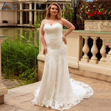 NICEB Exquisite Plus Size Wedding Dress Mermaid Strapless Sweetheart Open Back Bride Gowns Lace Applique Vestido De Noiva
