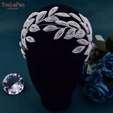 HP484 Bridal Tiara Leaf Shape Headband Wedding Hair Accessories Women Headdress Pageant Brides Headwear Hair Ornaments