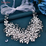 SH349 Elegant Wedding Dresses Belt Alloy Flower Crystal Belts for Bride Women Waistband Jewel Accessories Bridal Sashes