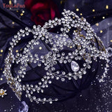 HP471 Rhinestone Forehead Headband Fashion Crystal Bridal Headpiece Party Wedding Hair Accessories Bride Tiara Headwear
