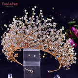 HP193P-C Trendy Bridal Hair Hoop Colorful Rhinestone Wedding Crown Handmade Bride Tiara Hair Accessories Woman Headband