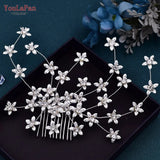 HP502 Flower Wedding Combs Woman Hair Accessories for Party Bride Hair Ornaments Jewelry Bridal Headpiece with Comb