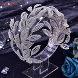 HP484 Bridal Tiara Leaf Shape Headband Wedding Hair Accessories Women Headdress Pageant Brides Headwear Hair Ornaments