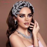 HP484 Bridal Tiara Leaf Shape Headband Wedding Hair Accessories Women Headdress Pageant Brides Headwear Hair Ornaments