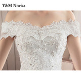 De Noiva 2023 Wedding Dress Custom Made Plus Size Free Shipping Vintage Boat Neck Bridal Gowns White Lace Appliques