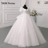 Novias Chiffon white Wedding Dress 2023 New Short Sleeve Sexy Sweetheart Bride Dress Princess Bride Ball Gowns costom color