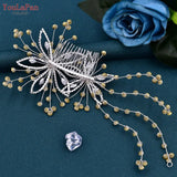 HP499 Crystal Flower Bridal Comb Rhinestone Wedding Hair Accessories Bride Tiara and Headdress Pageant Hair Jewelry