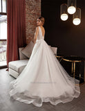 V-Neck Beach Satin Wedding Dresses Spaghetti Straps Lace Appliques Bridal Gowns Custom Made Vestidos De Novia