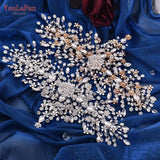 HP456 Trendy Bridal Headband Wedding Hair Accessories Alloy Flower Forehead Wedding Crown for Pageant Brides Headdress