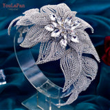 HP455 Wedding Headpiece Crystal Flower Bridal Hair Accessories Bride Headwear Pageant Crown Women Hair Ornament Jewelry