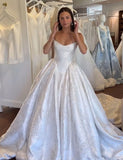 Pretty Wedding Dress Ball Gown Strapless Satin White Wedding Dresses Bridal Gowns HZ1214