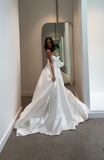 Simple Wedding Dress Ball Gown Strapless Satin White Wedding Dresses Bridal Gowns HZ1214