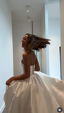Simple Wedding Dress Ball Gown Strapless Satin White Wedding Dresses Bridal Gowns HZ1214