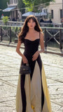 Simple A line Spaghetti Straps Black 20th Birthday Dress Chiffon Prom Dress 18th Birthday Outfits For Women HZ1214