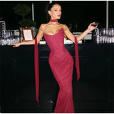 Sexy Mermaid Sweetheart Chiffon Prom Dresses Formal Summer Wedding Guest Dresses Wedding Guest Outfit HZ1214