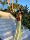 Sexy A line One Shoulder Yellow Backless Long Prom Dresses Formal Summer Wedding Guest Dresses Wedding Guest Outfit HZ1214