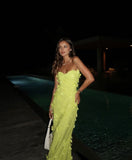 Modest A line Sweetheart Chiffon Yellow Prom Dresses Formal Summer Spring Wedding Guest Dresses Wedding Guest Outfit HZ1214