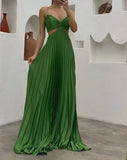 Sexy A line Spaghetti Straps Dark Green Long Prom Dresses Formal Summer Wedding Guest Dresses Wedding Guest Outfit HZ1214