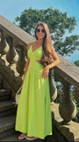 Elegant A line Spaghetti Straps Green Chiffon Long Prom Dresses Formal Summer Wedding Guest Dresses Wedding Guest Outfit HZ1214