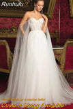 White A-Line Wedding Dresses Off The Shoulder Appliques Bridal Gowns Boho Beach Princess Evening Wedding Gowns Custom Size