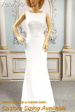 Elasticity Soft Satin Beach Wedding Dresses For Women 2023 Bride Gown V Back Bohemian Mermaid Vestidos De Novia Elegant